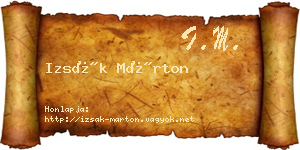 Izsák Márton névjegykártya