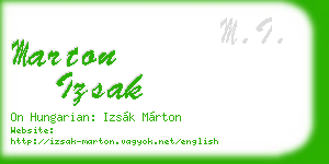marton izsak business card